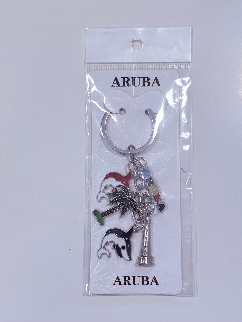 Aruba Souvenir Keychain with Colorful Charms